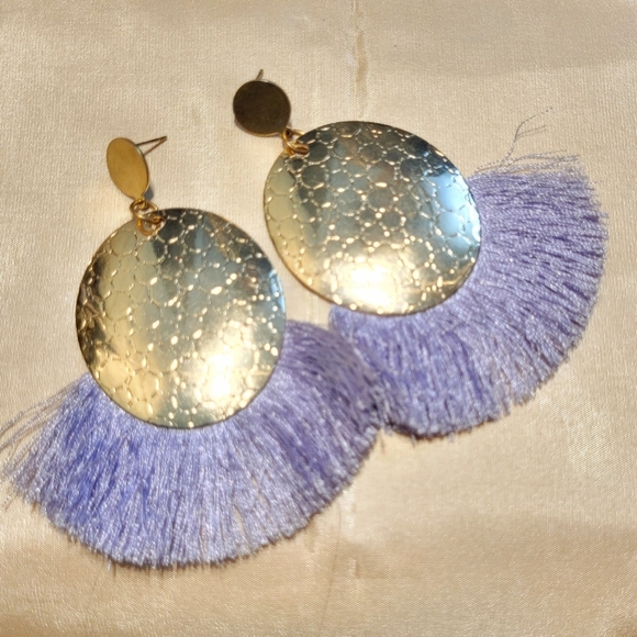Lilac Tassel Earrings - Picture 3 of 3